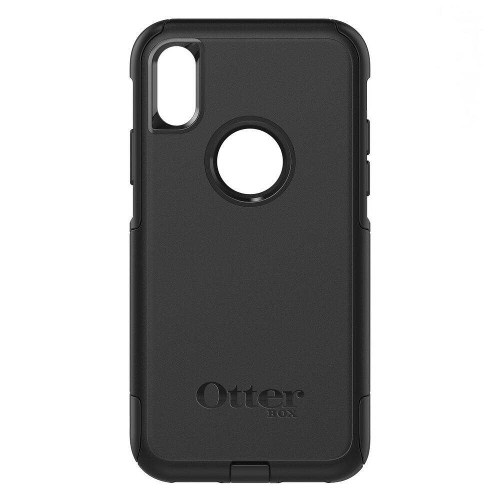OTTERBOX Commuter Series 2 Piece Hardshell Rubber Case for iPhone X in Black